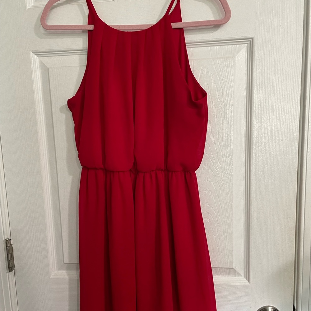 Women’s High Neck Chiffon A-Line Dress